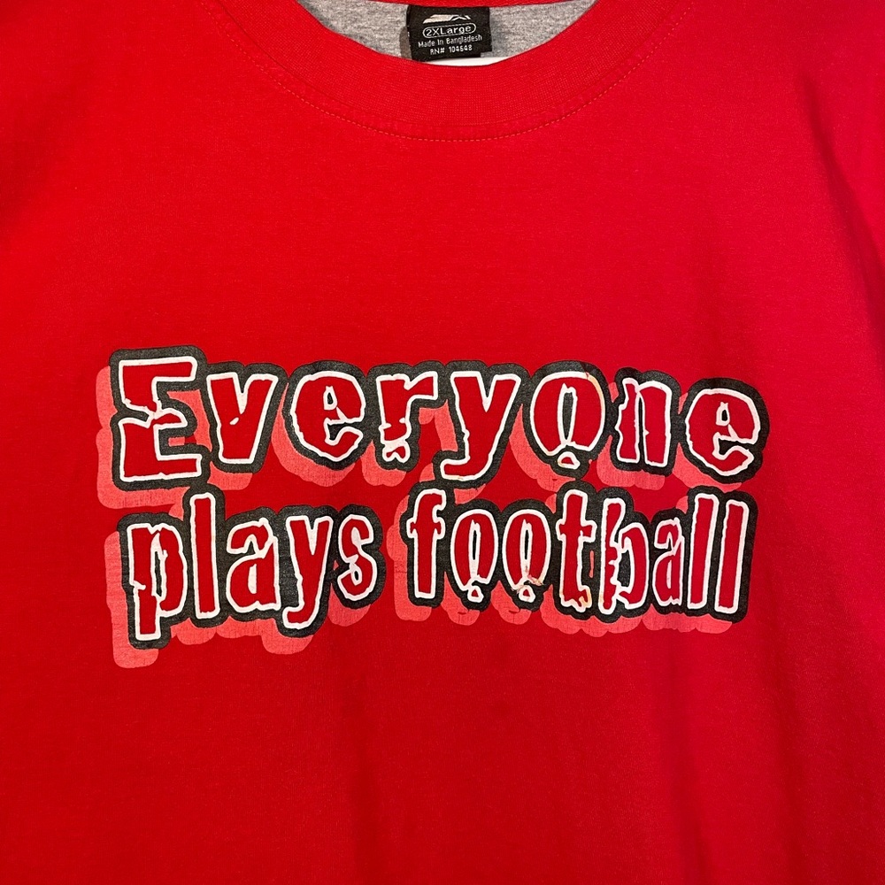 Red Ohio State “everyone plays football” Starter T-Shirt 2XL